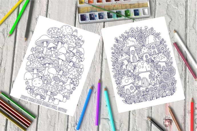 Fungi Colouring Pack 1 - Sami Sparrow