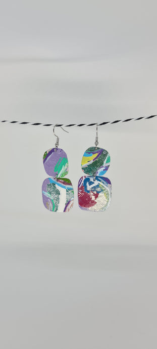 Flow Painted Canvas Earrings 12