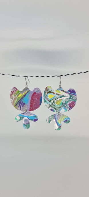 Flow Painted Canvas Earrings 10