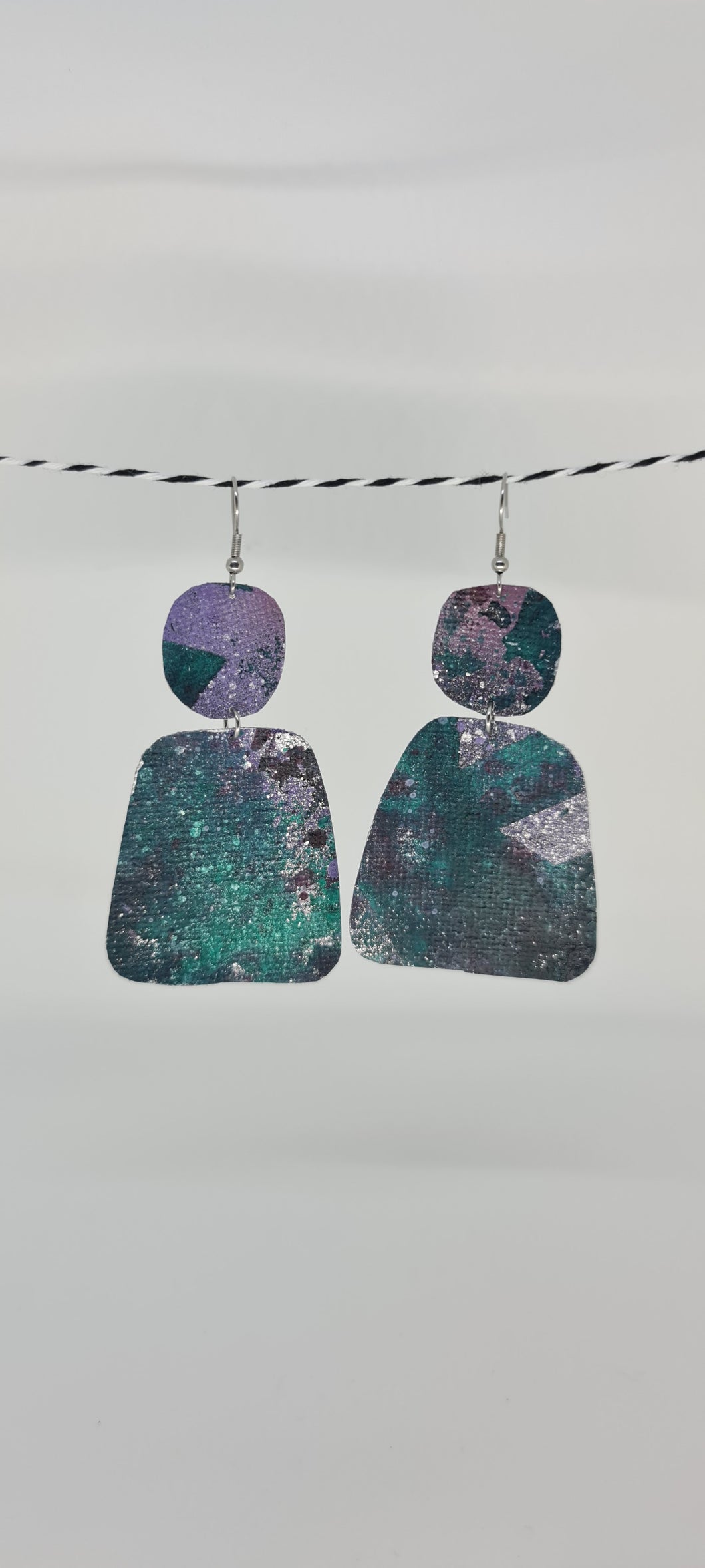 Galaxy Painted Canvas Earrings 7