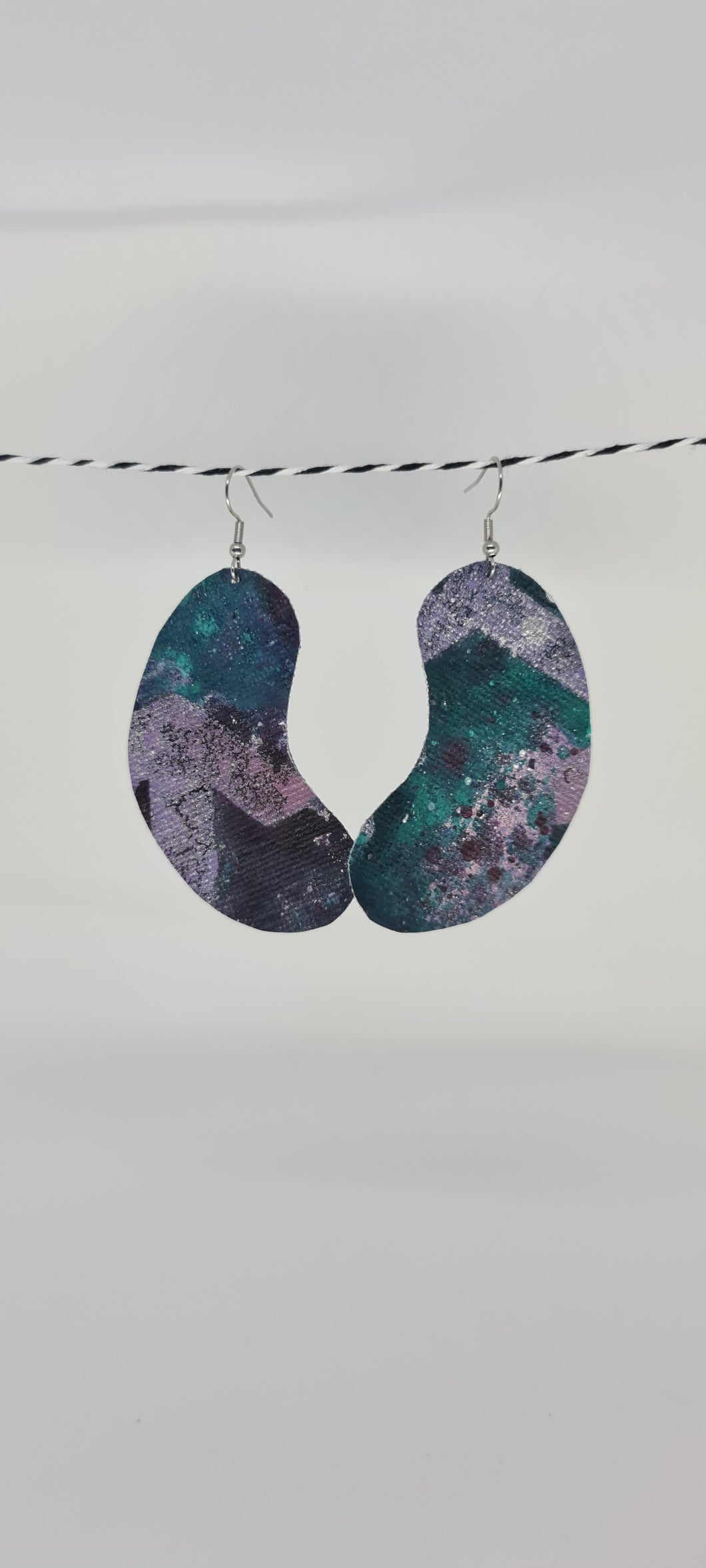 Galaxy Painted Canvas Earrings 5