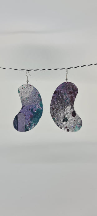 Galaxy Painted Canvas Earrings 3