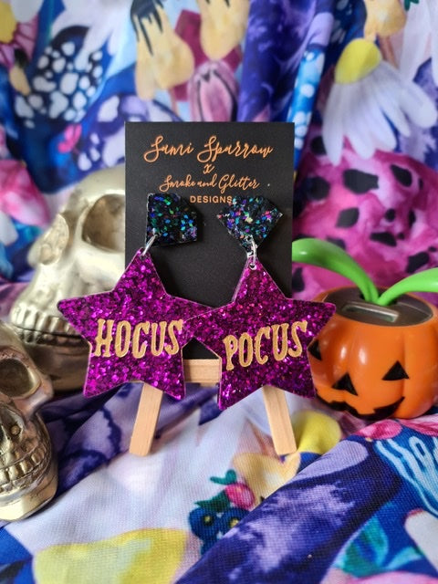 Hocus Pocus Dangles - Pink - Smoke and Glitter Design Collaboration